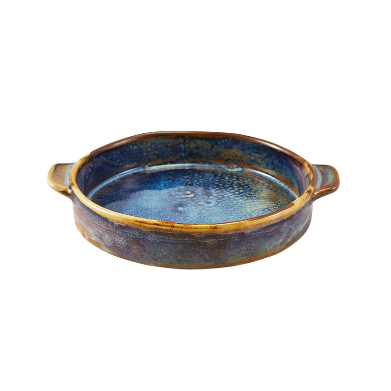 Terra Porcelain Aqua Blue Round Eared Dish 14.6cm