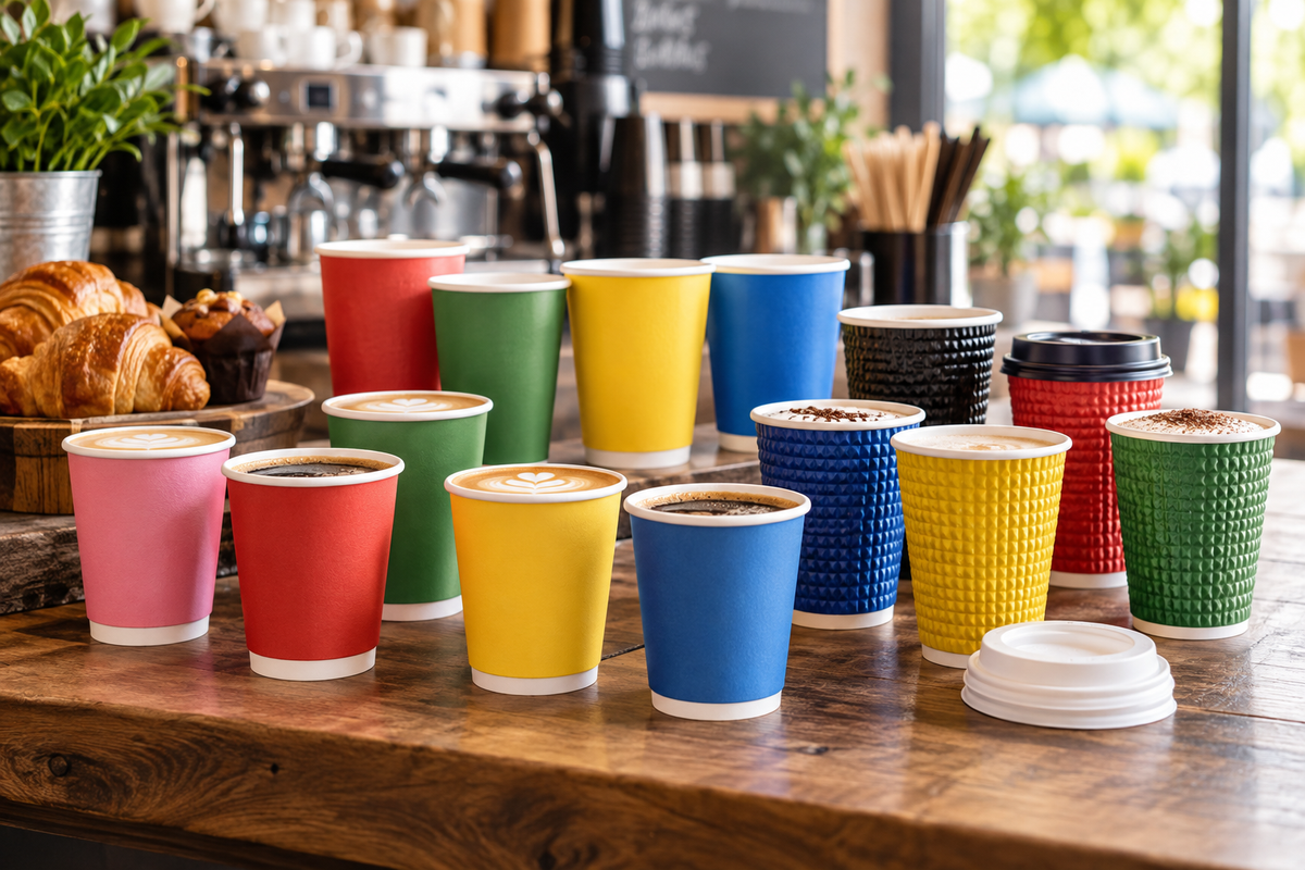 Brighten Up Your Coffee Service: Colourful 8oz & 12oz Takeaway Coffee Cups