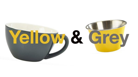 Yellow and grey cups