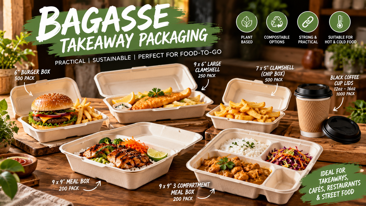 Bagasse Takeaway Boxes & Food Packaging: The Complete Guide for UK Takeaways, Cafés and Street Food