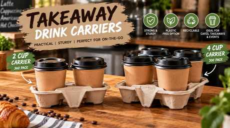 Takeaway Coffee Cup Carriers: The Perfect 2-Cup and 4-Cup Solution for Busy Coffee Shops
