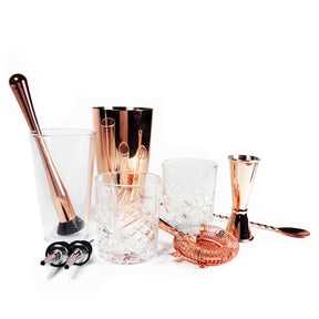 10 piece copper cocktail making set 