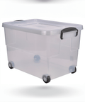 Storage Box 60L W/ Clip Handles On Wheels