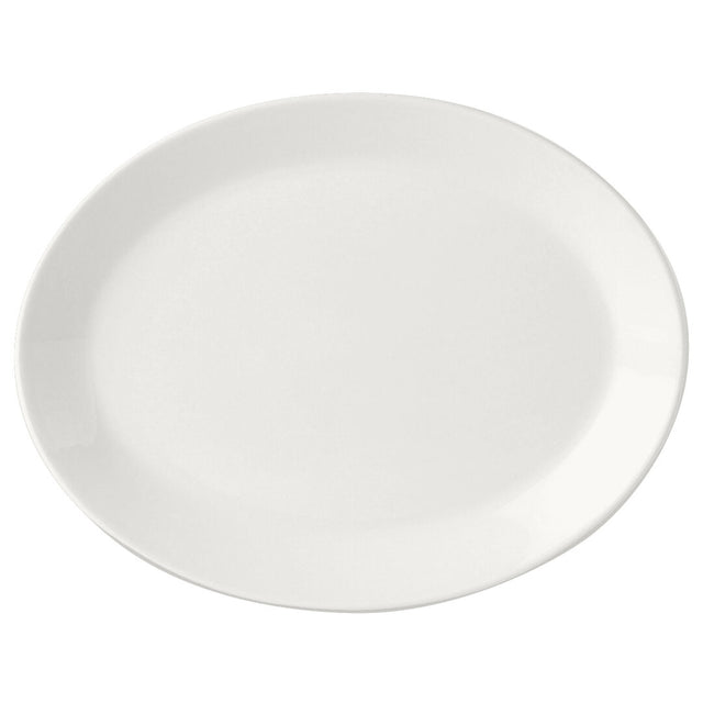 Simplicity White Oval Coupe Plate 34.25cm (13 1/2") - Pack 12