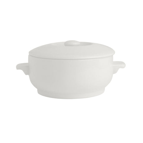 Simplicity White Casserole Bowl With Lid 42.5cl (15oz) - Pack 6