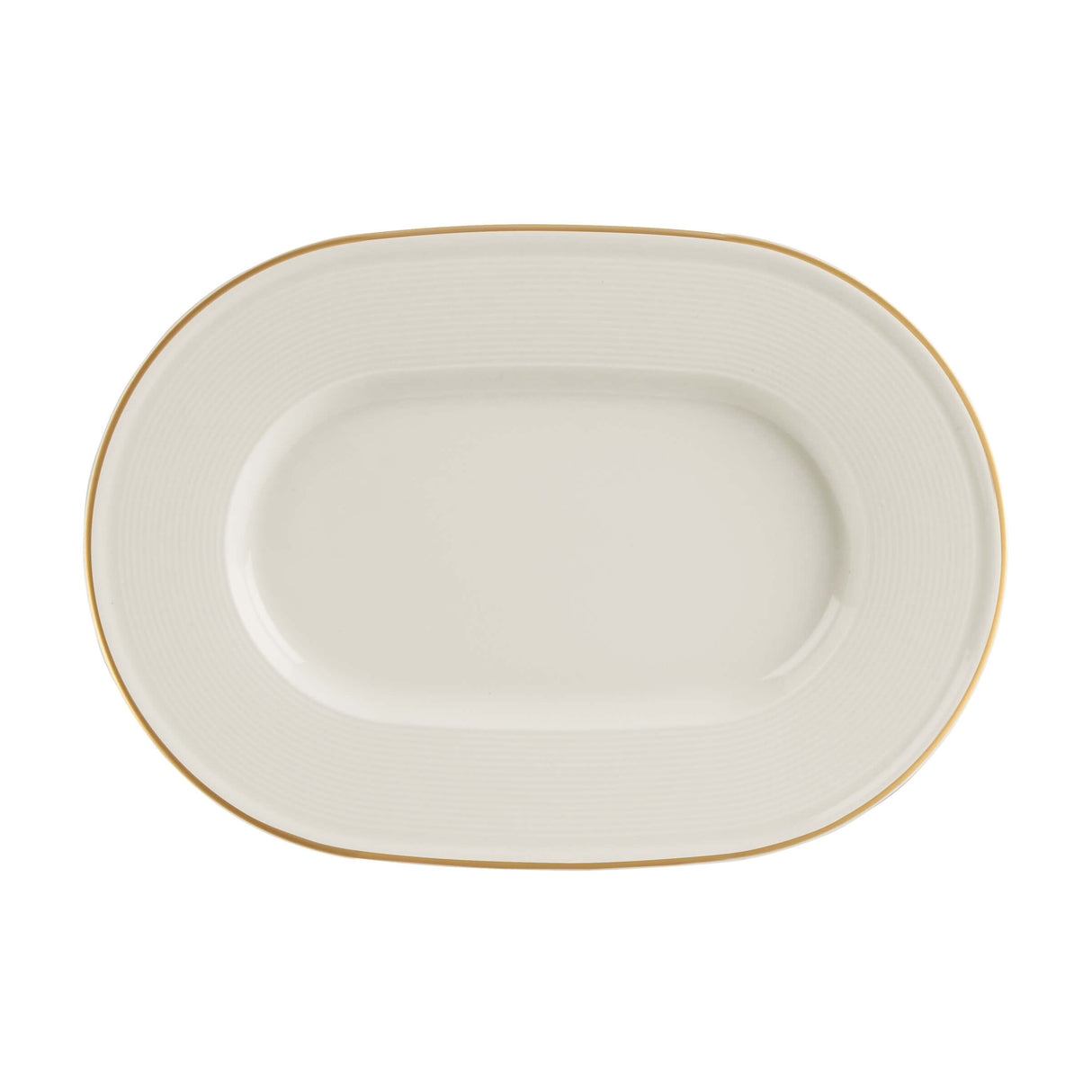 Line Gold Band Oval Plate 31cm