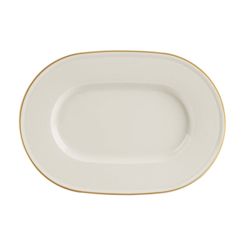 Line Gold Band Oval Plate 31cm