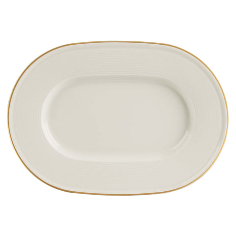 Line Gold Band Oval Plate 34cm