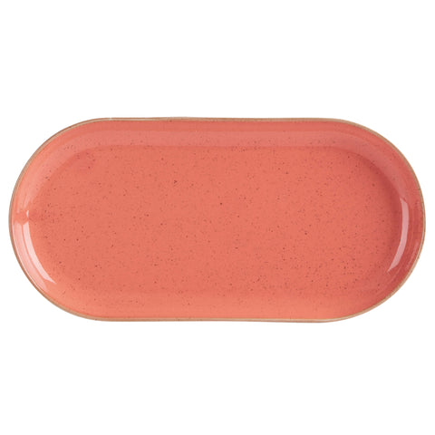 Coral Narrow Oval Plate 30cm