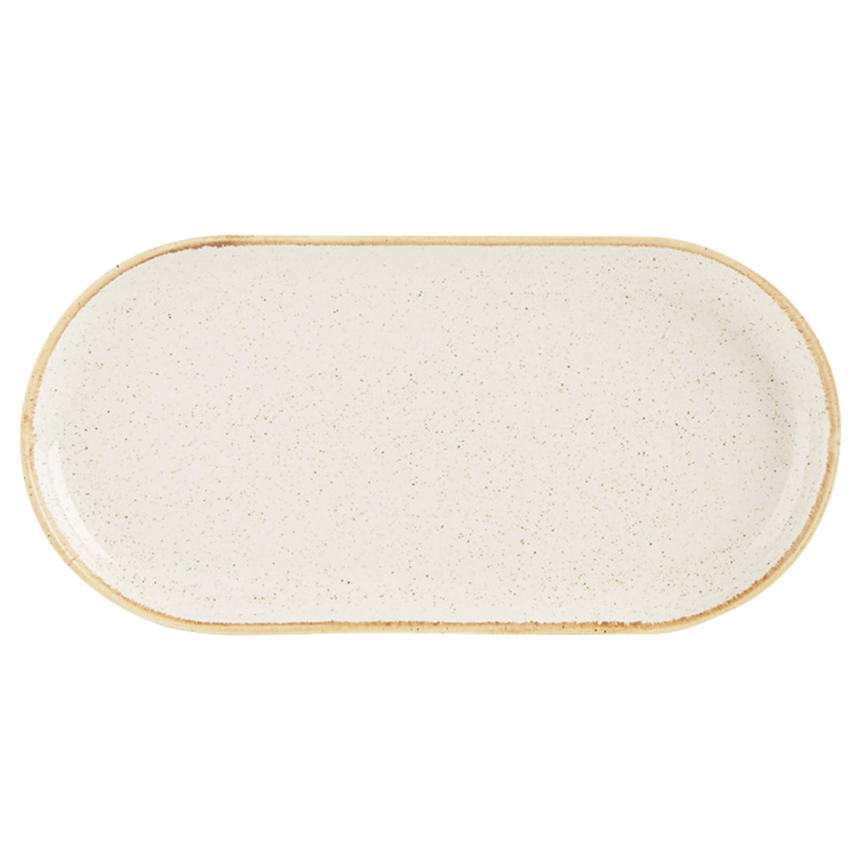 Oatmeal Narrow Oval Plate 30cm
