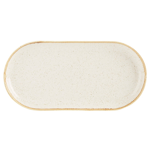 Oatmeal Narrow Oval Plate 30cm