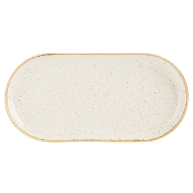 Oatmeal Narrow Oval Plate 32x20cm/12.5x8"