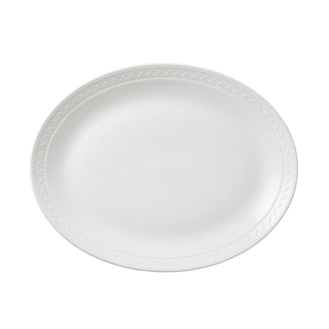 Bead Accent Oval Coupe Plate 34.25cm (13 1/2") - Pack 12