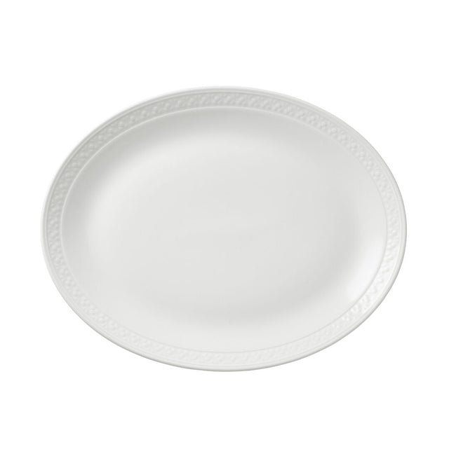 Bead Accent Oval Coupe Plate 34.25cm (13 1/2") - Pack 12