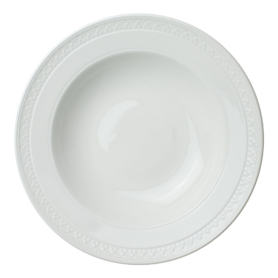 Bead Accent Rimmed Bowl 28.5cm (11 1/4") - Pack 6