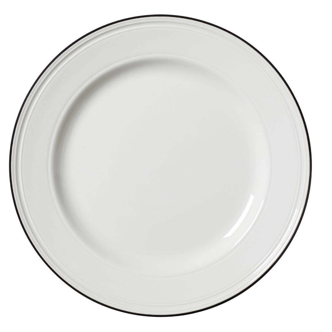 Bead Black Band Plate 28.5cm (11 1/4") - Pack 6