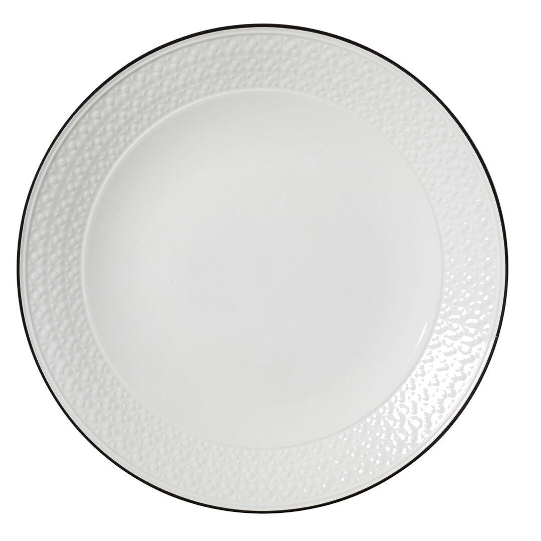Bead Black Band Accent Coupe Plate 28.5cm (11 1/4") - Pack 6