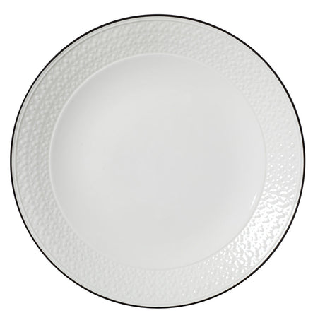 Bead Black Band Accent Coupe Plate 28.5cm (11 1/4") - Pack 6