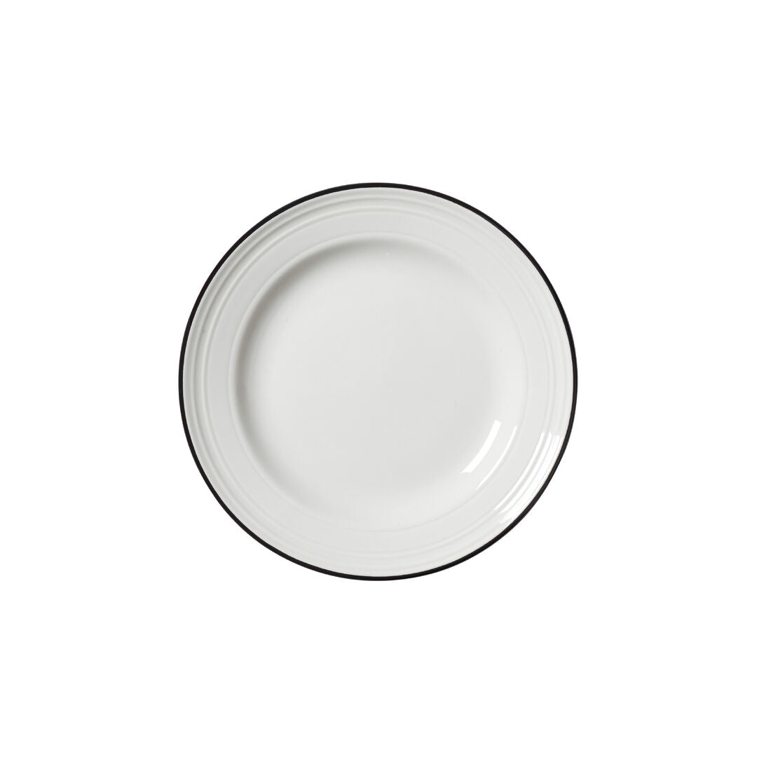 Bead Black Band Plate 16.5cm (6 1/2") - Pack 12