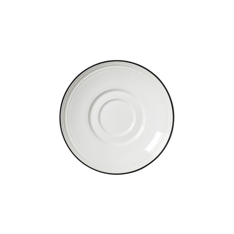Bead Black Band Saucer 15cm (6") - Pack 12