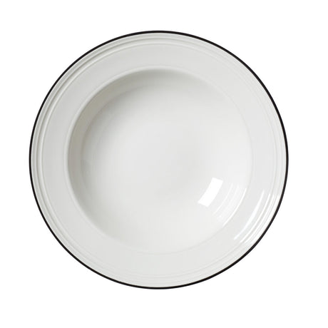 Bead Black Band Soup/Pasta Plate 24cm (9 1/2") - Pack 12