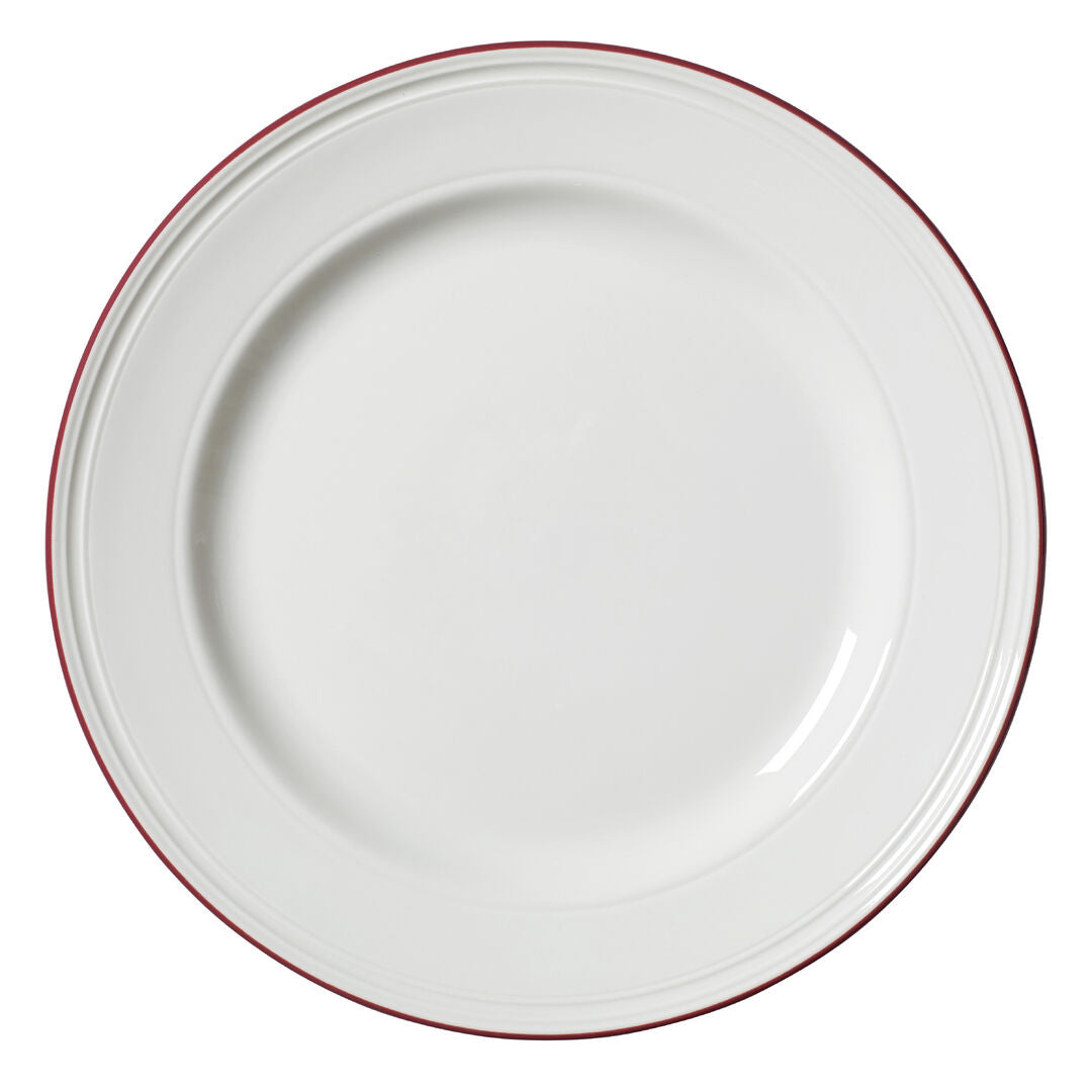 Bead Maroon Band Plate 28.5cm (11 1/4") - Pack 6
