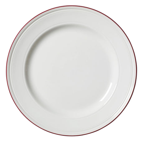 Bead Maroon Band Plate 28.5cm (11 1/4") - Pack 6