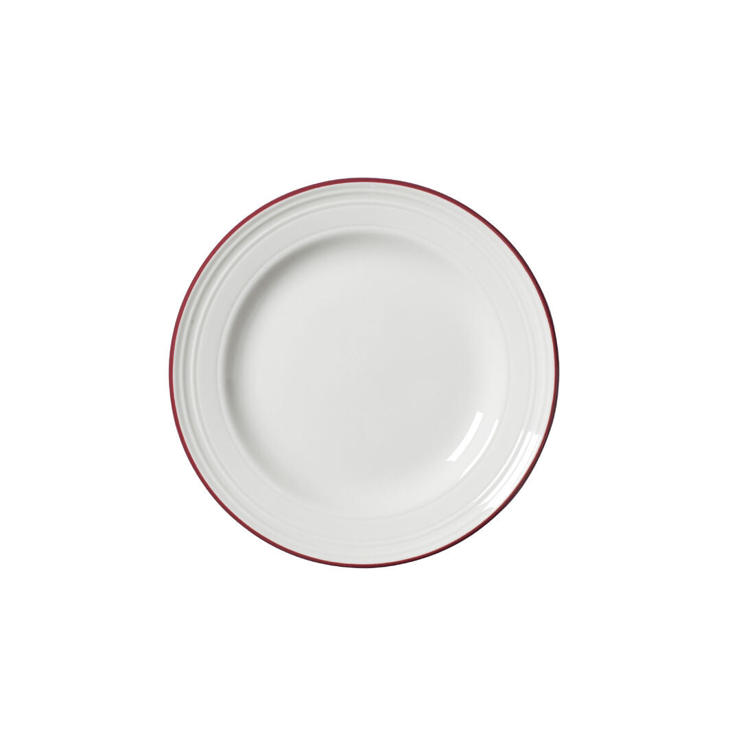 Bead Maroon Band Plate 16.5cm (6 1/2") - Pack 12