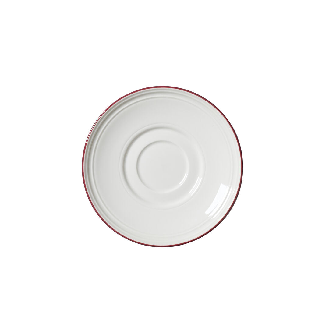 Bead Maroon Band Saucer 15cm (6") - Pack 12