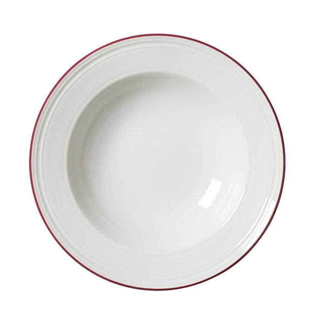 Bead Maroon Band Soup/Pasta Plate 24cm (9 1/2") - Pack 12