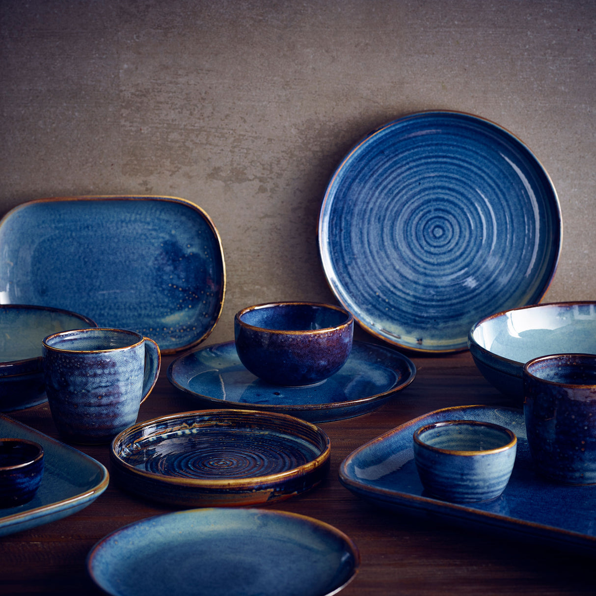 aqua blue terra porcelain tableware