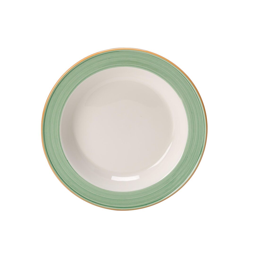 Rio Green Slimline Soup Plate 21.5cm 39.75cl (8 1/2" 14oz) - Pack 24