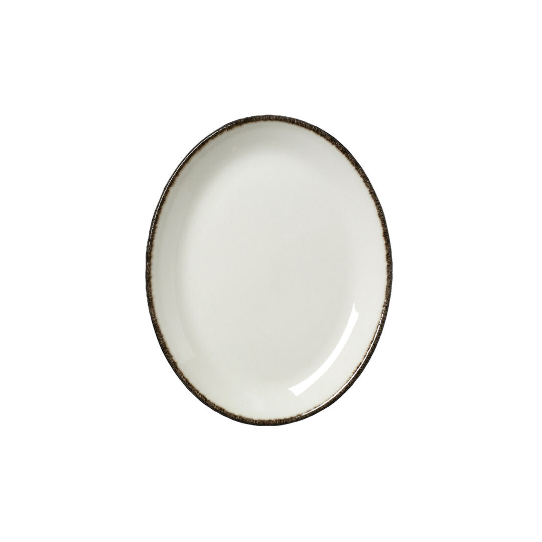 Charcoal Dapple Oval Coupe Plate 20.25cm (8") - Pack 24