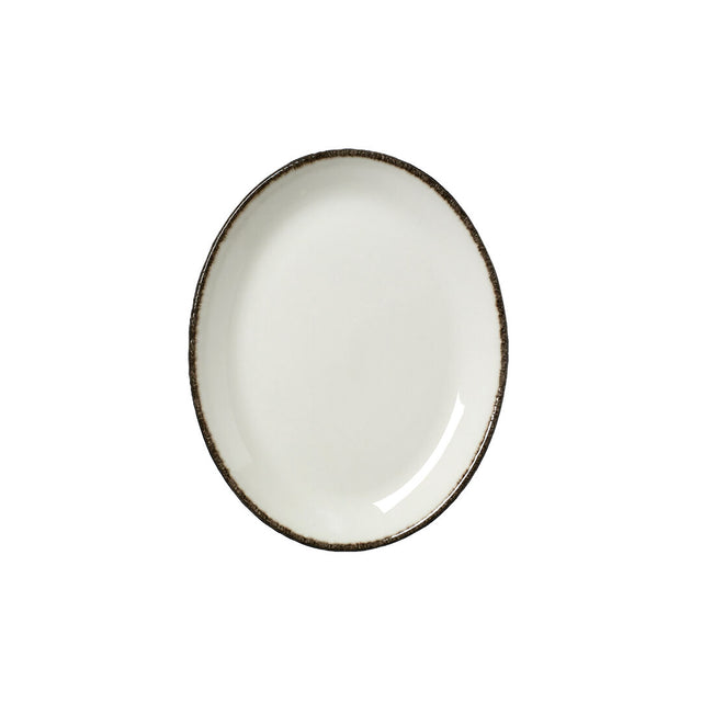 Charcoal Dapple Oval Coupe Plate 20.25cm (8") - Pack 24