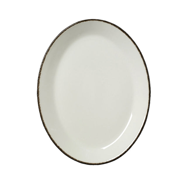 Charcoal Dapple Oval Coupe Plate 28cm (11") - Pack 12