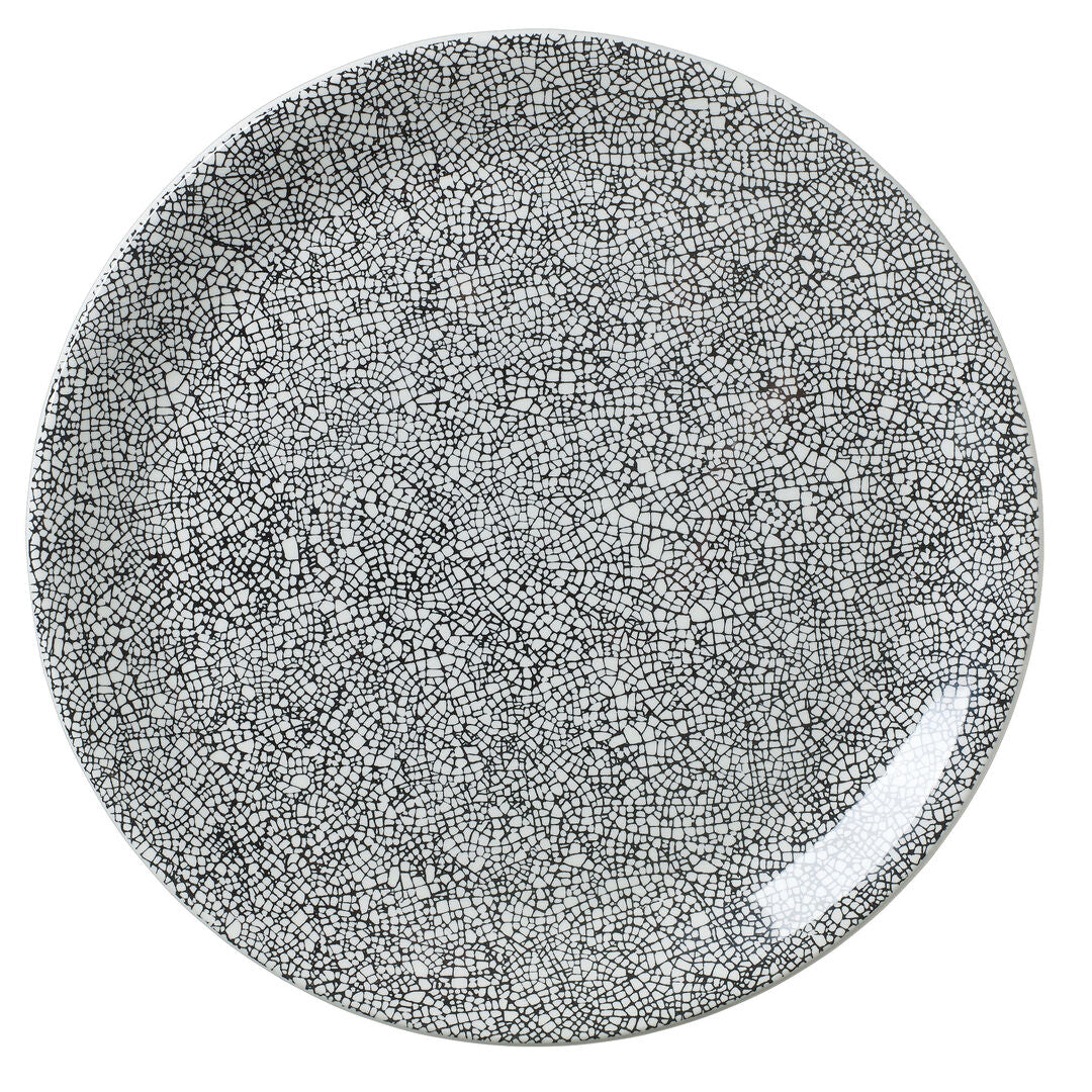 Ink Crackle Black Coupe Plate 30cm (11 3/4") - Pack 12