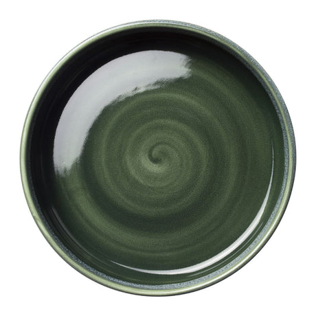 Aurora Vesuvius Burnt Emerald Round Stacking Tray 16.5cm (6 1/2") - Pack 12