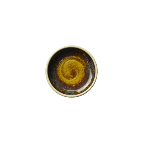 Aurora Vesuvius Amber Round Stacking Tray 7.5cm 7.67cl (3" 2 7/10oz) - Pack 12