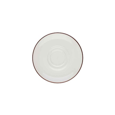 Modest Brown Double Well Saucer 16cm / 6.25" - Pack 12