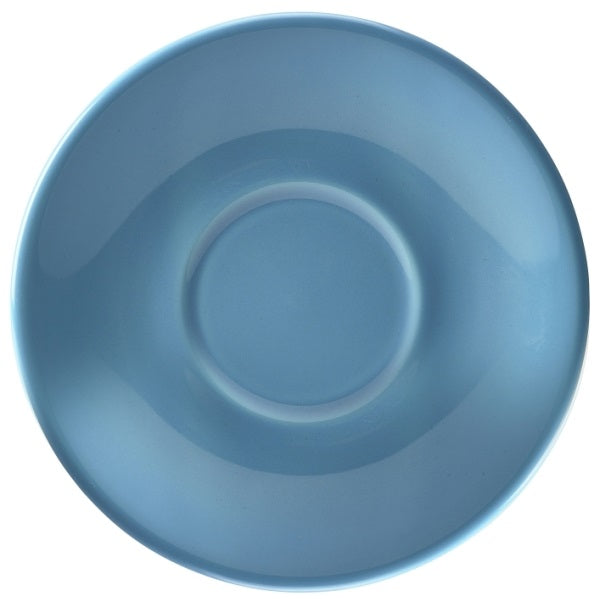 Genware Porcelain Blue Saucer 14.5cm/5.75" Well Size 5.5cm 6pk