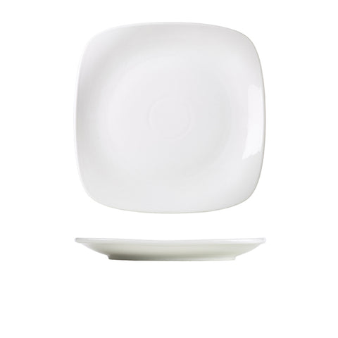 Genware Porcelain Rounded Square Plate 25cm/ 9.75"