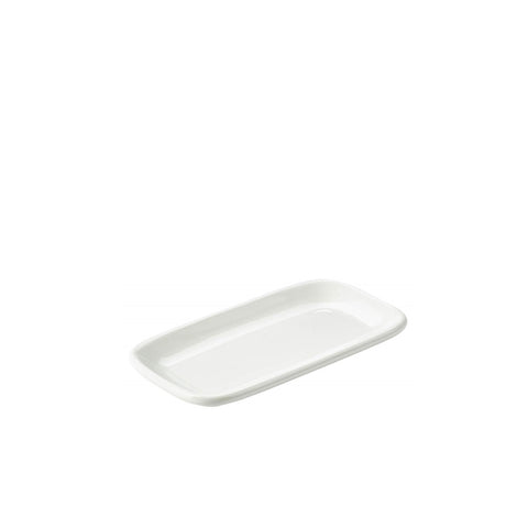 Genware Porcelain Rounded Rectangular Plate 19.5 x 10cm/ 7.75 x 4"