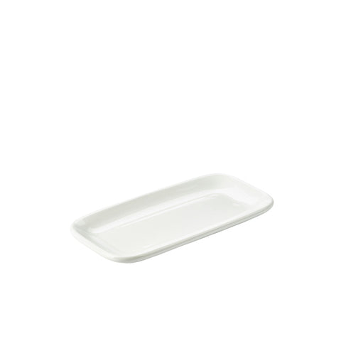 Genware Porcelain Rounded Rectangular Plate 24.5 x 12.5cm/ 9.75 x 5"