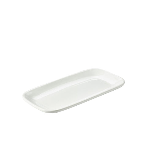 Genware Porcelain Rounded Rectangular Plate 29.5 x 15cm/ 11.5 x 6"