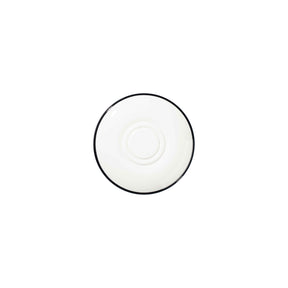 Modest Black Double Well Saucer 16cm / 6.25" - Pack 12