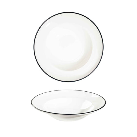 Modest Black Pasta Plate 25cm / 9.75"  420ml /  17.75oz - Pack 12