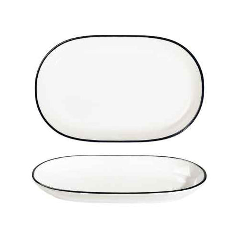 Modest Black Oval Platter 28 x 18cm / 11" x 7" - Pack 6