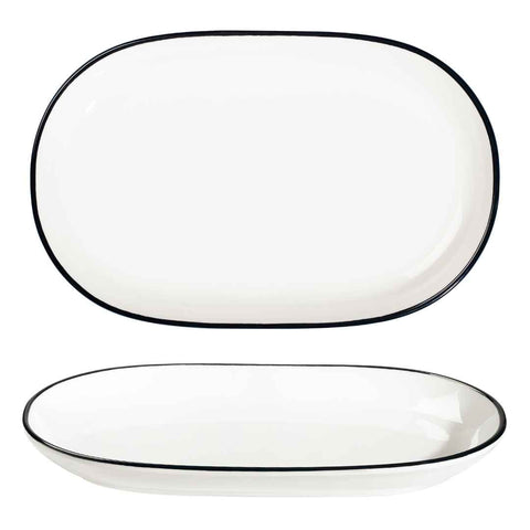 Modest Black Oval Platter 33 x 21cm / 13" x 8.25" - Pack 6
