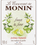 monin sweet & sour syrup label