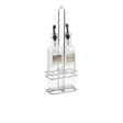 Square Glass Oil & Vinegar With Chrome Stand